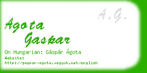 agota gaspar business card