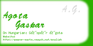 agota gaspar business card